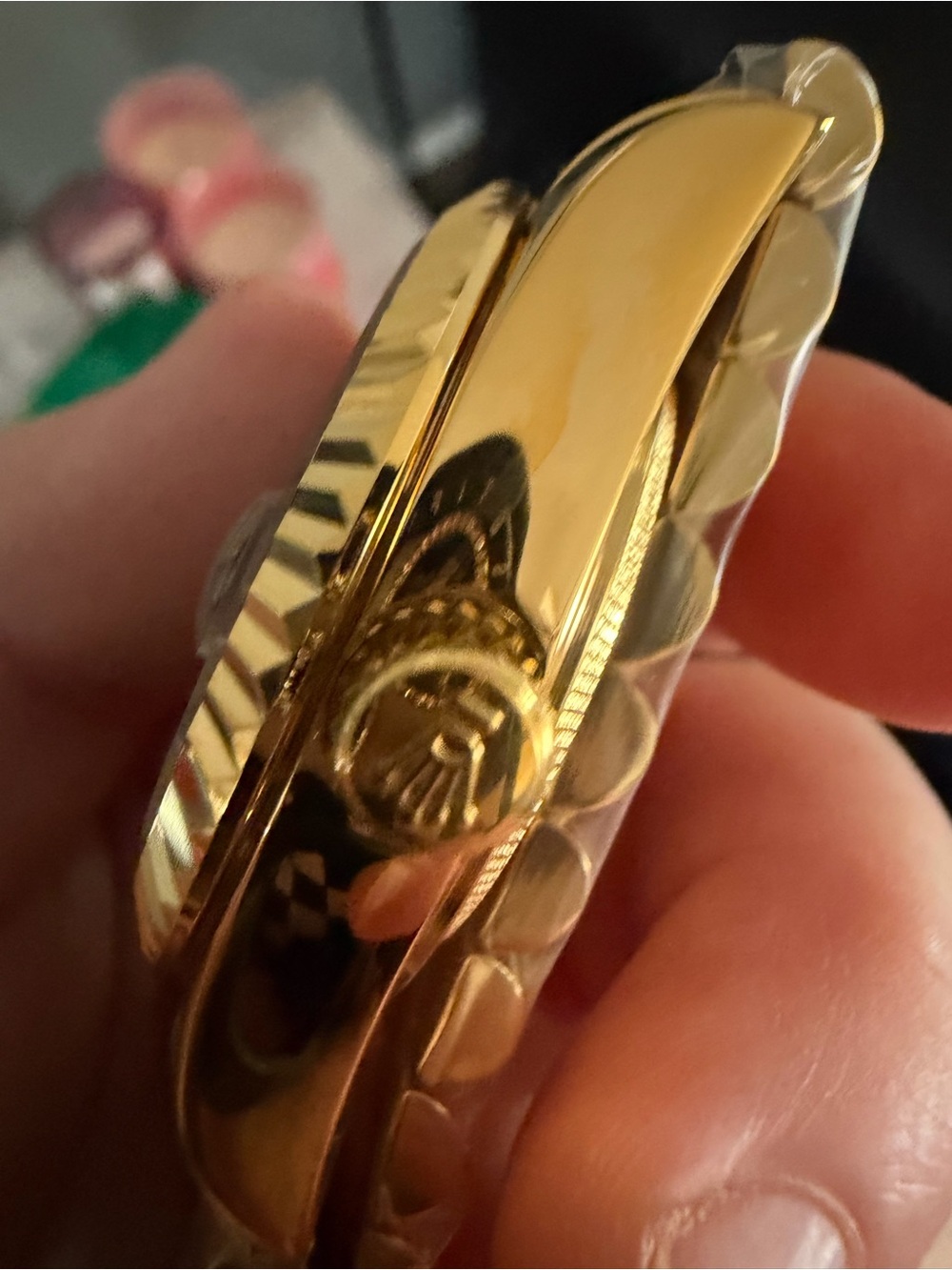 Women’s 36mm Oyster Perpetual Datejust Gold Tone Watch with Black Dial - Picture 2 of 3